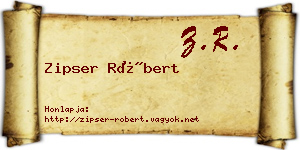 Zipser Róbert névjegykártya